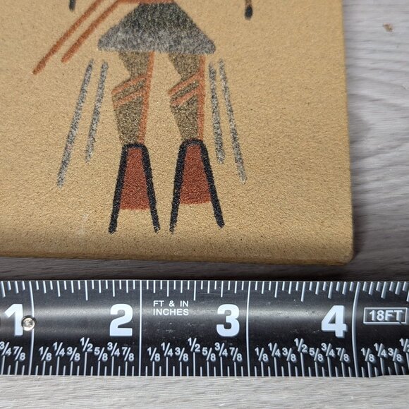 Native American Sand Art Painting "Healing God" Signed 3" x 6" New Mexico - Picture 13 of 14